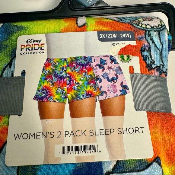 Disney Stitch Women's Print Sleep Shorts, 2-Pack, Sizes 3X (22-24). - Picture 3 of 11